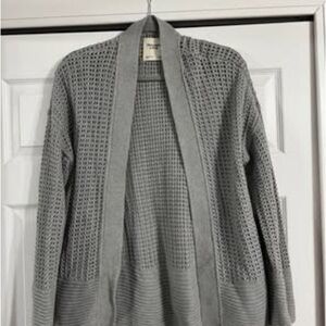 Abercrombie & Fitch Light Gray Open-Front Cardigan